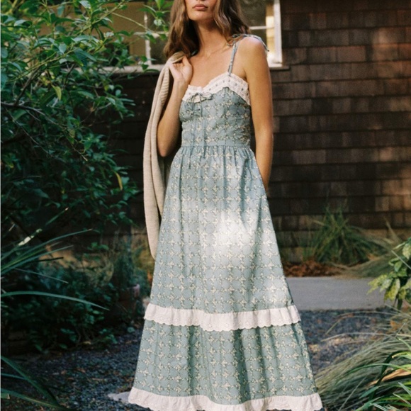 Christy Dawn Emma in teal trellis size L NWT - Picture 2 of 3